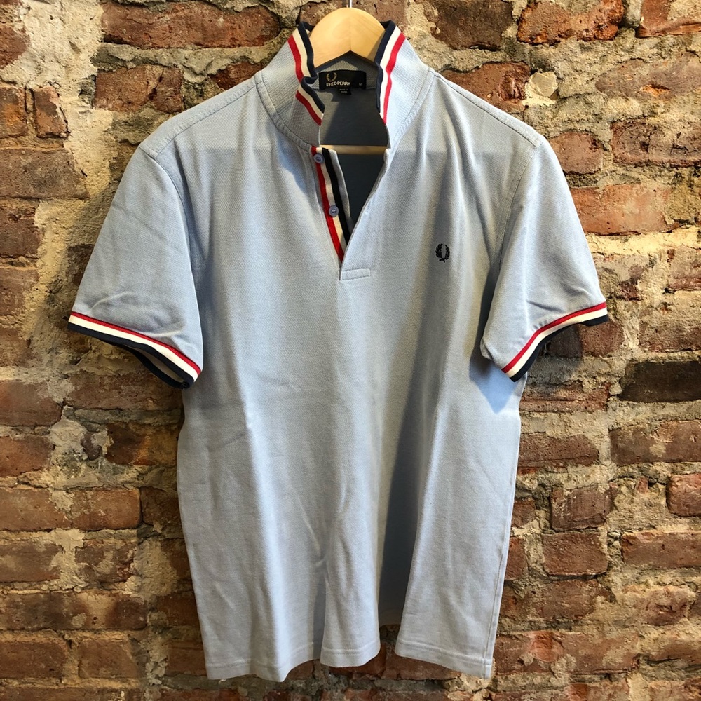 Fred Perry Tipped Polo - Light Blue/RWB - Medium